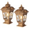 PTOUG 2 Pack Outdoor Post Light, Bronze Post Lamp Fixture,