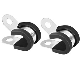 TA-VIGOR 10Pcs 12mm Cable Clamps Stainless Steel R Shape, 1/2inch Rubber Cushioned Cable Clamps Metal Clamp Tube Holder for Tube Pipe or Wire Cord Installation