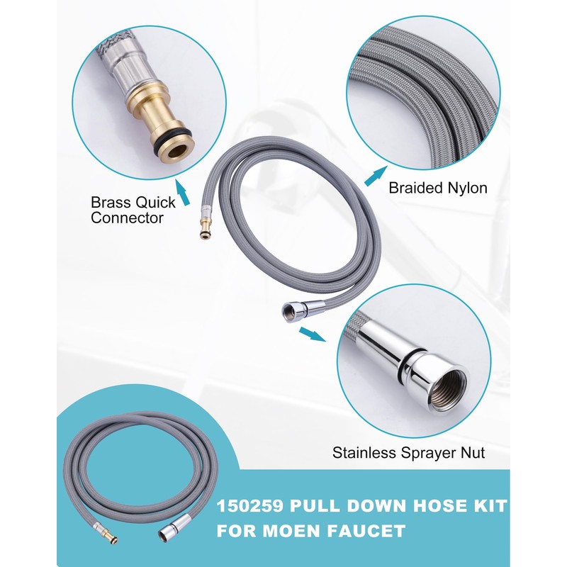 150259 Replacement Hose Kit Compatible with Moen Pull Down Faucet,