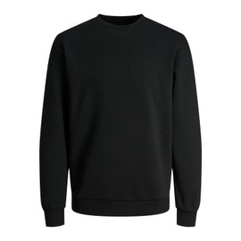 JACK & JONES Men's Relaxed Fit Sweatshirt JJEBRADLEY Sweat Crew NOOS Black X-Large