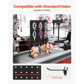 17 X 13 Inch Tabletop Pegboard Display Stand with 15 Hooks Thickened Cold-Rolled Steel Peg Board Panel Product Category DisplaysQuantity: 1 Pack
