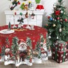 Round Christmas Tablecloth 60 inches - Red Snowman Table Cloth
