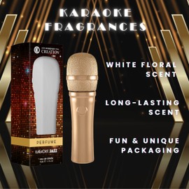 Floral & oriental fragrance, Perfume, Notes of Jasmine, Pear, Vanilla, Eau de Toilette Spray, Karaoke Perfume, Microphone Shaped Bottle, (1.7 Fl Oz)