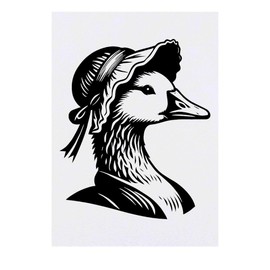 'Goose Wearing A Bonnet' Temporary Tattoo - Water Resistant, Skin-Safe, Non-Toxic Transfer (TO00075767)