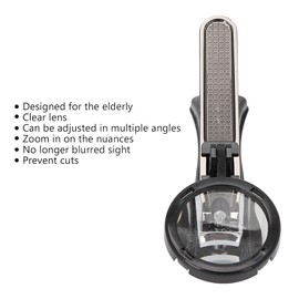 Cortaúñas con Lupa, Cortaúñas Portátil, Cortaúñas de Alta Resistencia, Cortaúñas Inteligente, Juego de Lupa para Personas Mayores(negro)