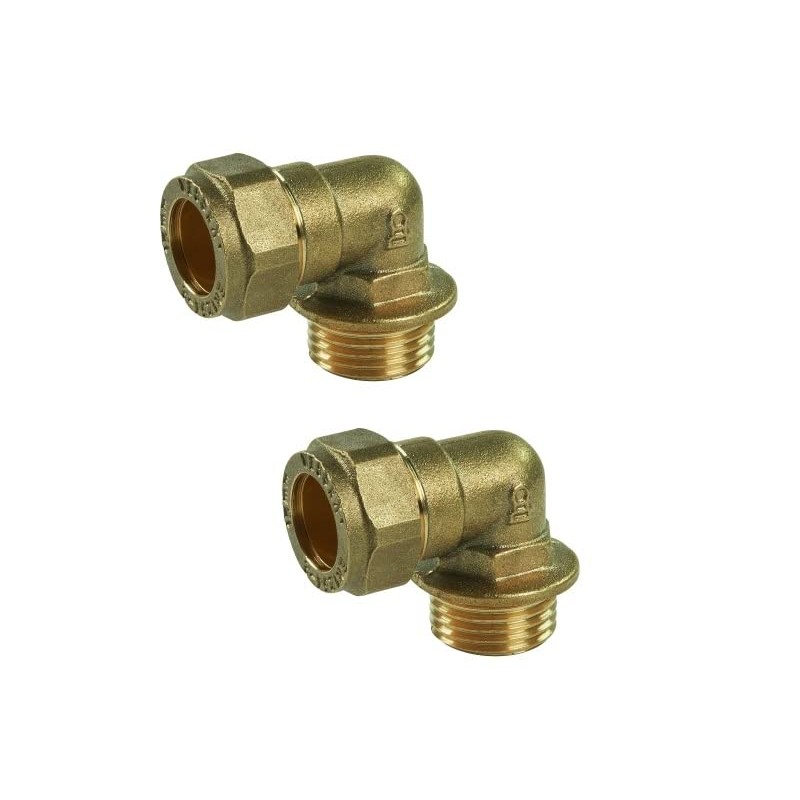 UKDD® 22mm Compression by 3/4" BSP Brass Male Iron Elbow