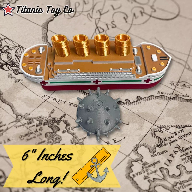 6" Britannic Bath Boat And Pool Toy, Titanic Model Titanic