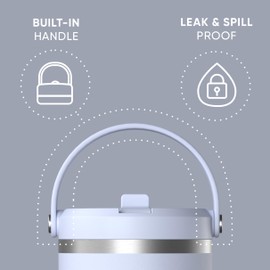 Hydrapeak Nomad 40 oz Tumbler with Handle and Straw Lid, Leakproof, Double Insulated, 40oz Cup Stainless Steel (Iceberg)