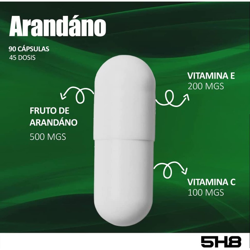 5H8 Nutrition | Cranberry Arándano | Suplemento Alimenticio a Base