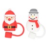 10Pcs Christmas Straw Covers Caps Cartoon Soft Silicone Christmas Straw