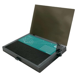 Gundam Model Kit Tools, Portable Worktable for Model Building, Work Table with Movable Drawer, Pliers Rack, Display Version, Dual Craft Cut Mat, Suitable for Cut and Grind Assembly,KJ018