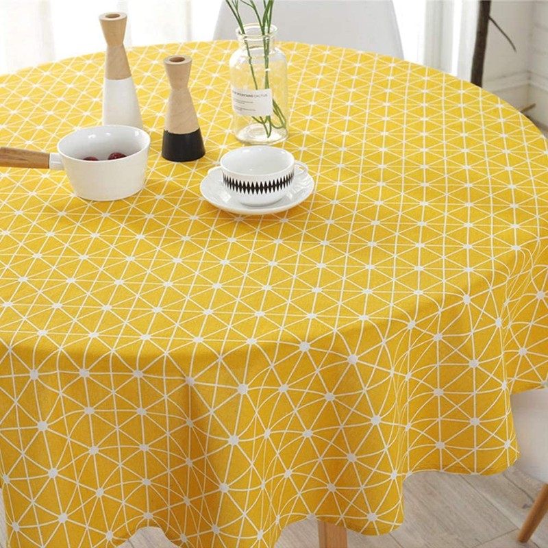 Tablecloths Cotton Linen Round Tablecloth Round Simple Style Twill Table