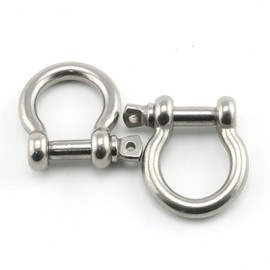 Heyous 2pcs 3/8 Inch 10mm Screw Pin Anchor Shackle Stainless Steel Heavy Duty Bow Shape Load Clamp for Chains Wirerope Lifting Paracord Outdoor Camping Survival Rope Bracelets
