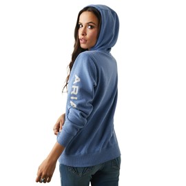 ARIAT Female Logo Hoodie Blue Heather Large