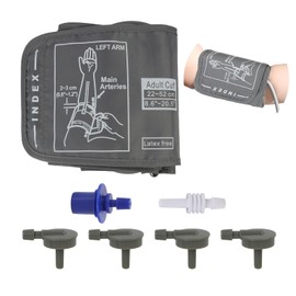 pulsera extragrande de repuesto para presión arterial de calidad compatible con monitores Omron BP de 22 a 52 cm, brazo grande, puño ajustable de presión arterial XL incluye interfaz de 6 tamaños para