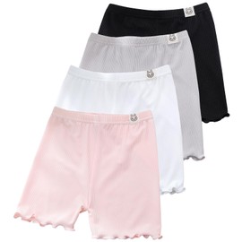 Chicduo 4 Pack Girls Bike Shorts Cartwheel Girls Dance Shorts Toddler Kid Under Dress Shorts Girls Ice Silk Shorts Multicolor