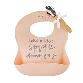 Mud Pie Silicone Bib & Spoon Set, Sparkle