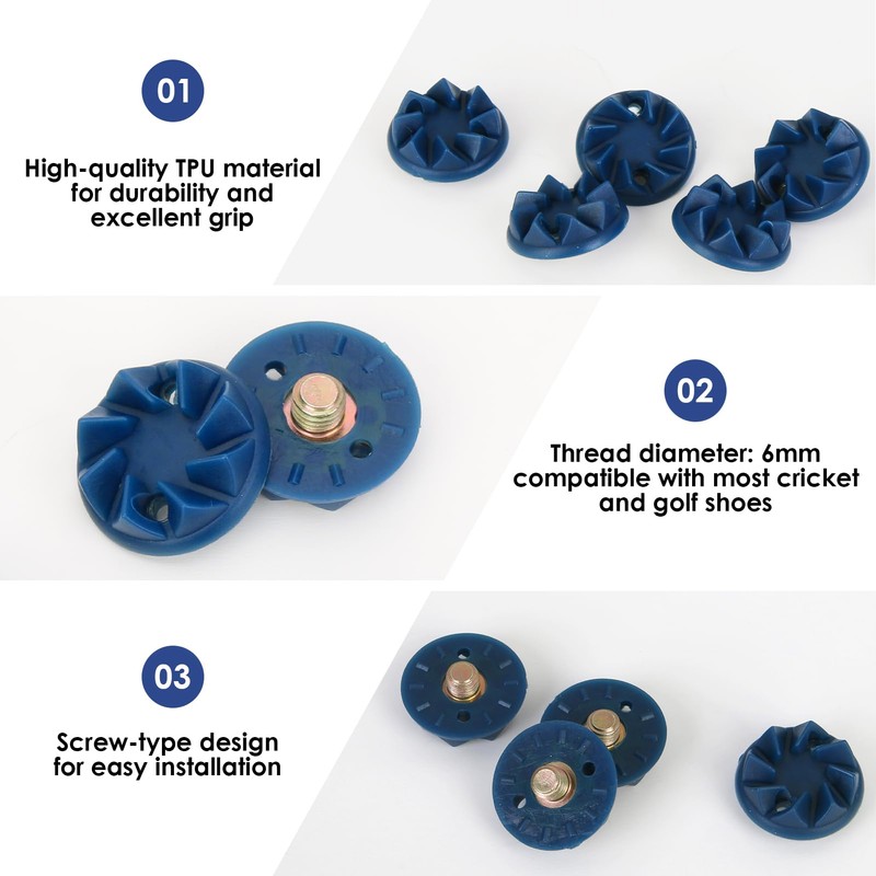 Batsman-Specific Cricket Spikes, 22 Pcs Screw-in Cricket Spikes Replacement with