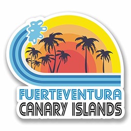 2 x 10cm Fuerteventura Vinyl Sticker Luggage Travel Tag Spain Label Fun #9868 (10cm Wide x 9cm High)