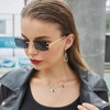 ADEWU Sunglasses Retro Vintage Glasses Rimless UV Protection Slim Rectangular