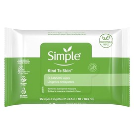Simple Sensitive Skin Makeup Removing Cleansing Wipes No Harsh Chemicals, 25 Count (Pack of 3)