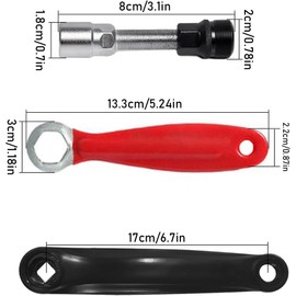 CHENKEE Bike Crank Arm 170mm, Bike Crank Arm Set Left Single Speed Crankset Square Hole Bicycle Crankset Replacement Parts Accessory with Bottom Bracket Puller for Bicycle Mountain Road Bike