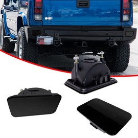 DORNATA 2pcs Tail Light Assembly Set Rear Side ABS Black Smoked Lens Bumper Reflectors Lamps for Hummer for H2 /Base 05-09 Smooth Screws-Mounting Style RB-244BH 15100038