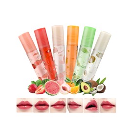 NebulaGlam Fruity Moisturising Lip Oil, 6 Sticks Lip Gloss Moisturising Lip Gloss, Colourless Roll On Lip Glow Oil Transparent Lip Care Tools