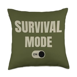 Doomsday Prepper Survivalist Merch Doomsday Prepper Homesteader Survival Mode Activated Throw Pillow, 18x18, Multicolor