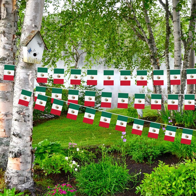 Mexico String Flag Pennant Banner, 5.5 x 8.3 Inch Mini
