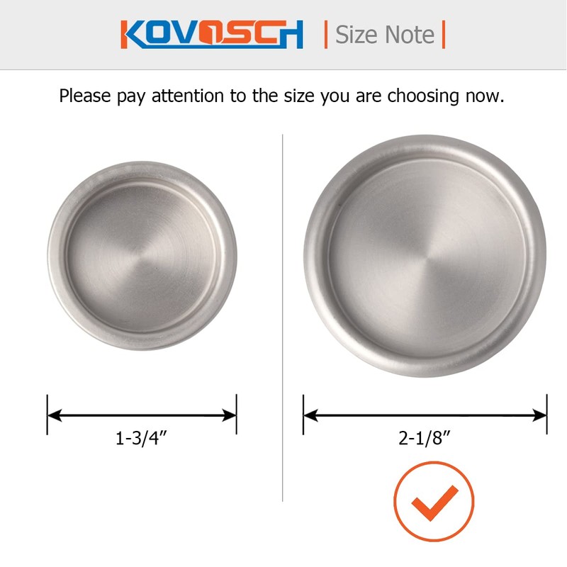 KOVOSCH 8 Pack Closet Door Finger Pull Satin Nickel- 2-1/8”