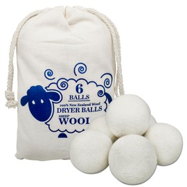 CYINGWIN Reusable Organic Wool Drying Balls,a Set of 6,Includes XL Balls.100% New Zealand Wool.Natural Anti-Static Fabric Softener Ball，Effectively shorten Drying time and Reduce Energy Consumption