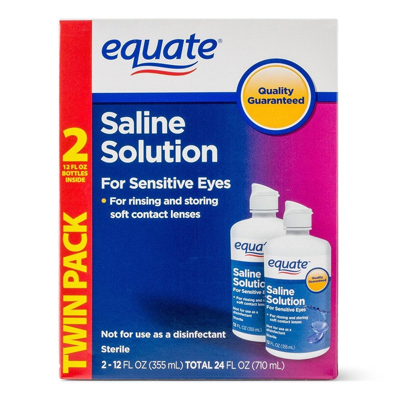 Equate Saline Solution, Contact Lens Solution for Sensitive Eyes Twin