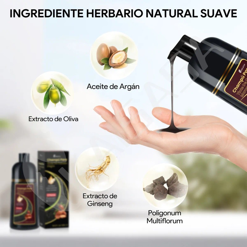 Kaisasa Shampoo Con Tinte Cubre Canas Con Aceite De Argn