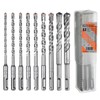HPMAISON SDS Plus Hammer Drill Bit, 9PCS Cross Drill Bits,