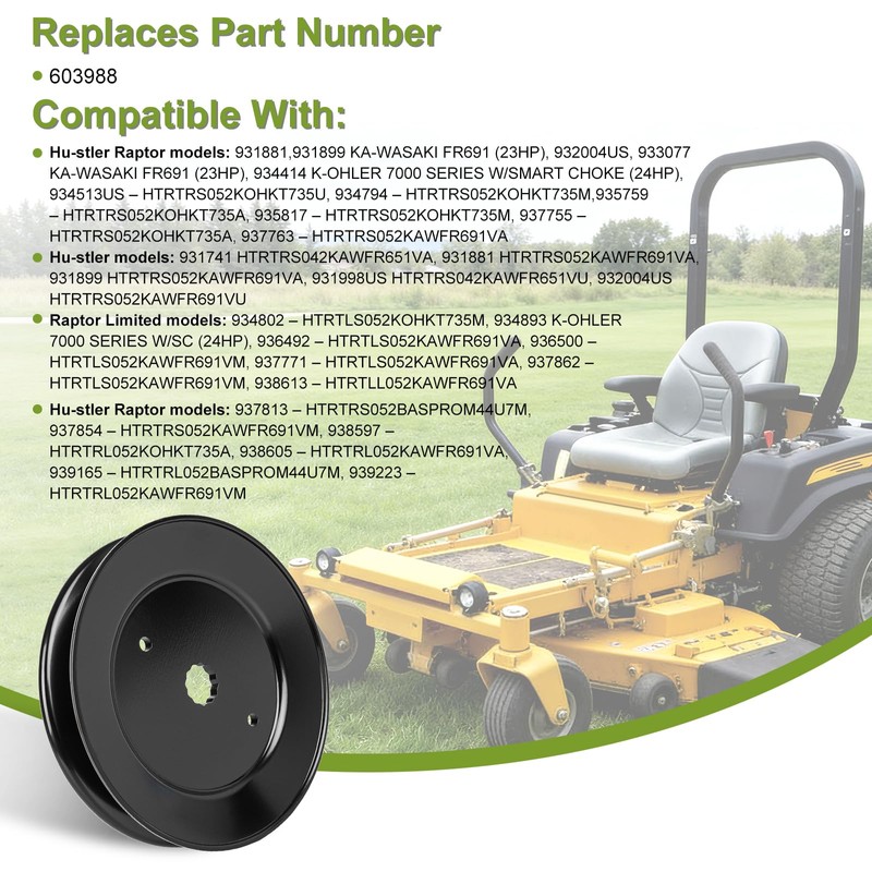 603988 Spindle Drive Pulley for 42" / 52" Deck Compatible