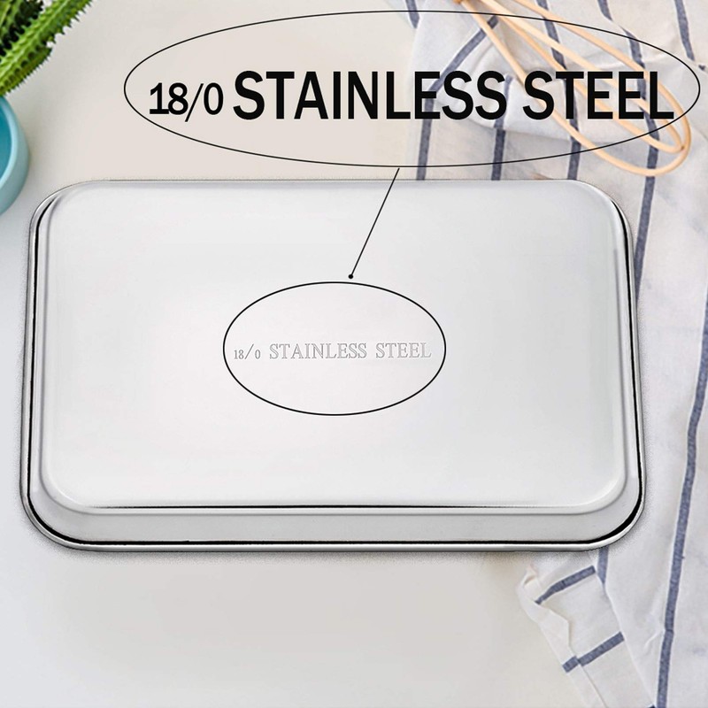 TeamFar Baking Sheet, Stainless Steel Baking Pan Cookie Sheet, Healthy