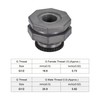 sourcing map PVC Bulkhead Tank Adapter with Plug Fitting G1/2