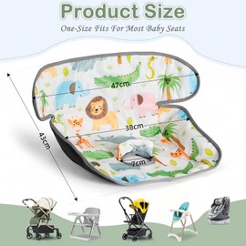 Vicorise Car Seat Protector 2 Pack for Potty Training,Waterproof Wipeable Piddle Pads,Strollers Carseat Liner with PU Anti-Slip Backing for Toddlers & Babies,Animal Print