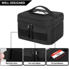 GOBUROS Carrying Case for Earmuffs and Glasses for Shooting, Soft Protective Carrying Case for Earmuffs and Shooting Glasses, Universal Earmuff Bag for Hunting Shooting, black