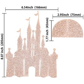 Gyufise 2 Pack Castle Table Centerpiece Glitter Princess Theme Castle Table Toppers for Birthday Baby Shower Princess Party Table Decorations Supplies Light Pink