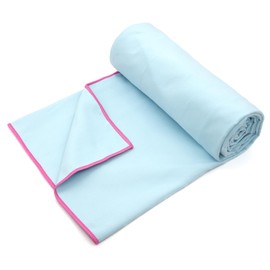 Eunzel Hot Yoga Towel Non-Slip Yoga Mat Towel Ultra-Absorbent Microfiber Towel for Hot Yoga, Pilates，Bikram and Workout 26.5"x 72", Blue/Pink