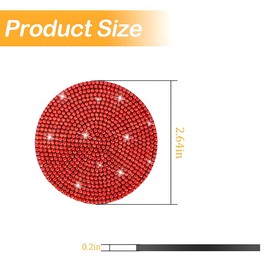 Osilly Bling Car Cup Holder Coaster, Crystal Rhinestone Anti-Slip Insert Coasters, Universal 2.75 Inch Fashion Automotive Cup Mat, Car Interior Accessories Decor Gifts for Women (Red, 4PCS)