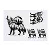 4 x 'Mountain Wolf' Temporary Tattoos - Water Resistant, Skin-Safe,