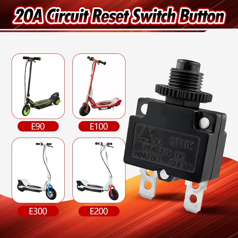 20A Circuit Breaker Reset Switch for Razor E90 E100 E150