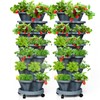 Tectsia 7 Tiered Strawberry Vertical Planter 2 Pack, Stackable Tower