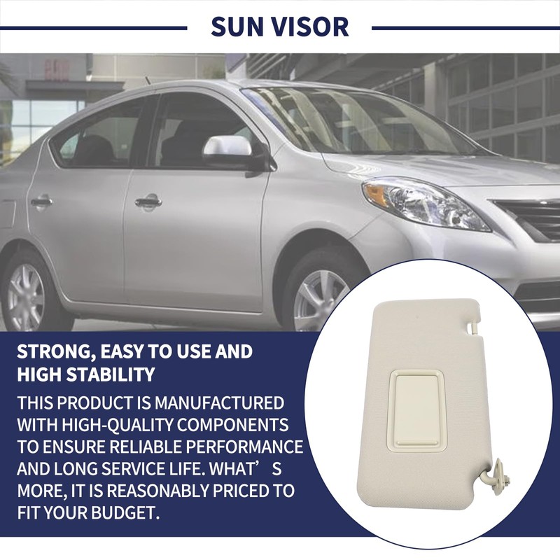 Magimaker Passenger Side Sun Visor Fit for Nissan Versa 2007