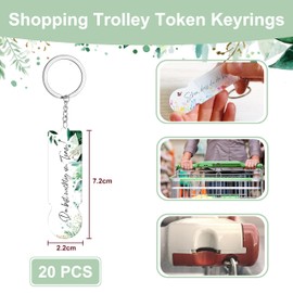 Dercylele Pack of 20 Acrylic Shopping Trolley Token Keyrings "Schön dass du da bis -Gastgeschenke Hochzeit, Geburtstage, Abschluss, Taufe Schön Das Du Da Bist Guest Gift, 20 du Bist Wichtig im Team, M