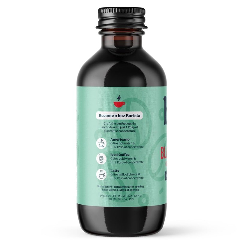 buz Black Velvet Coffee Concentrate, 8oz Bottle