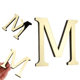 uxcell 3D Alphabet Mirror Wall Stickers, 4" Acrylic Alphabet Wall Decal Self-Adhesive House Letter Number Home Decor Art Letter Sign for Living Room, Bedroom Decor(Letter M)